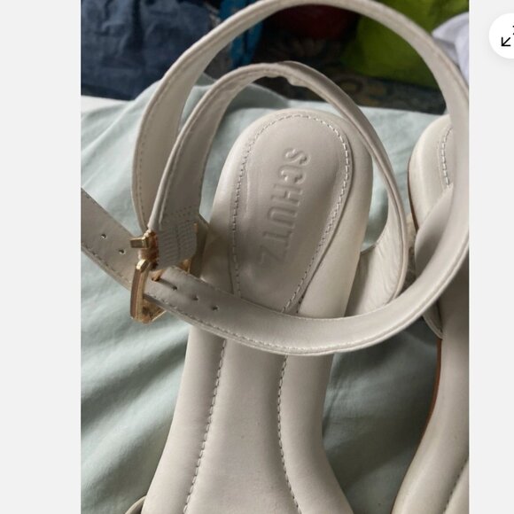 Schutz Womens Ankle Strap Sandal Heels Cream Light Beige Size 7.5 B - Picture 9 of 9